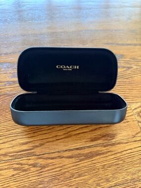 COACH Black Eyewear Case with Gold Logo